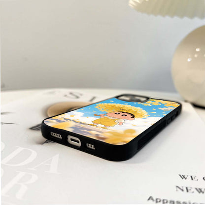 Shinchan Flower Rain Glass Case