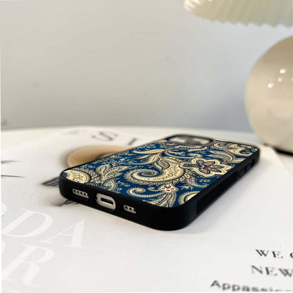 Indigo Paisley Royale Glass Case