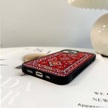 Red Sparkle Pattern Glass Case