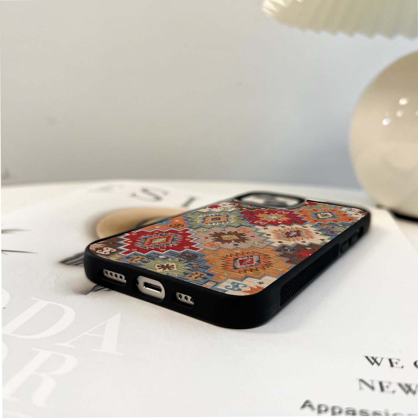 Colorful Rug Pattern Glass Case