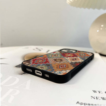Colorful Rug Pattern Glass Case