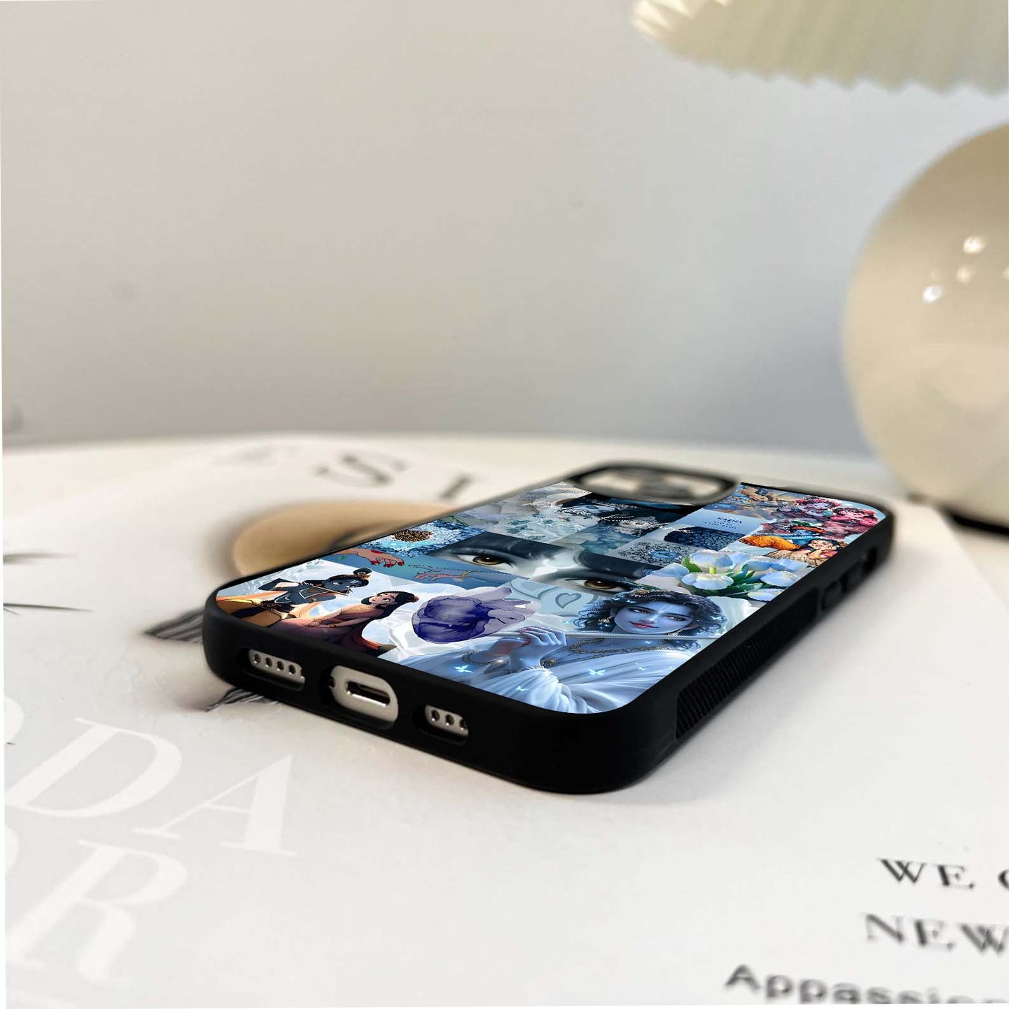 Krishna Divine Collage Glass Case