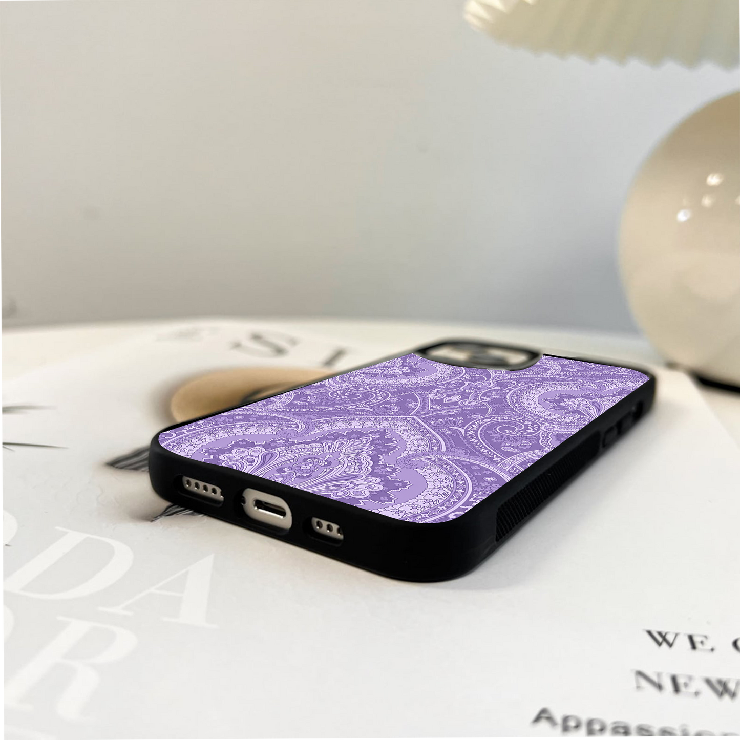 Lavender Ethnic Pattern Glass Case