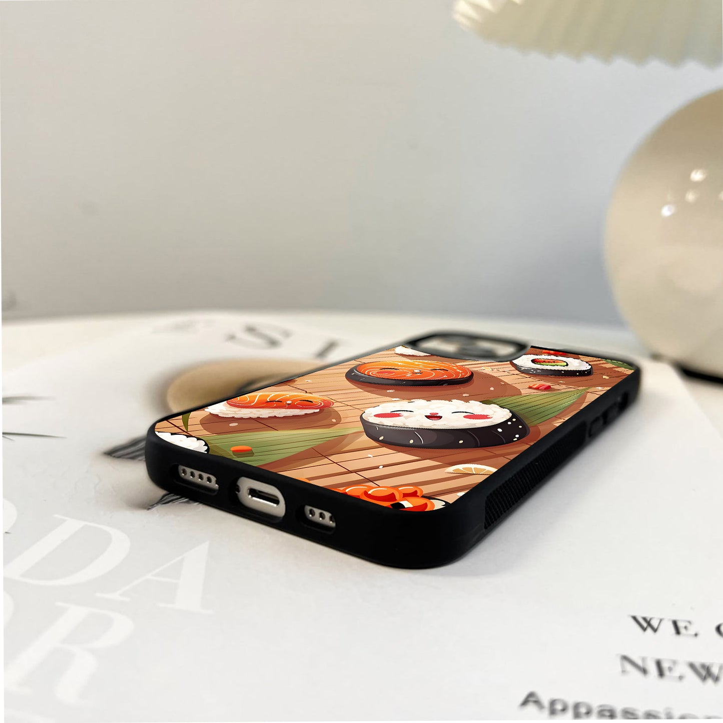 Smiling Sushi Delight Glass Case