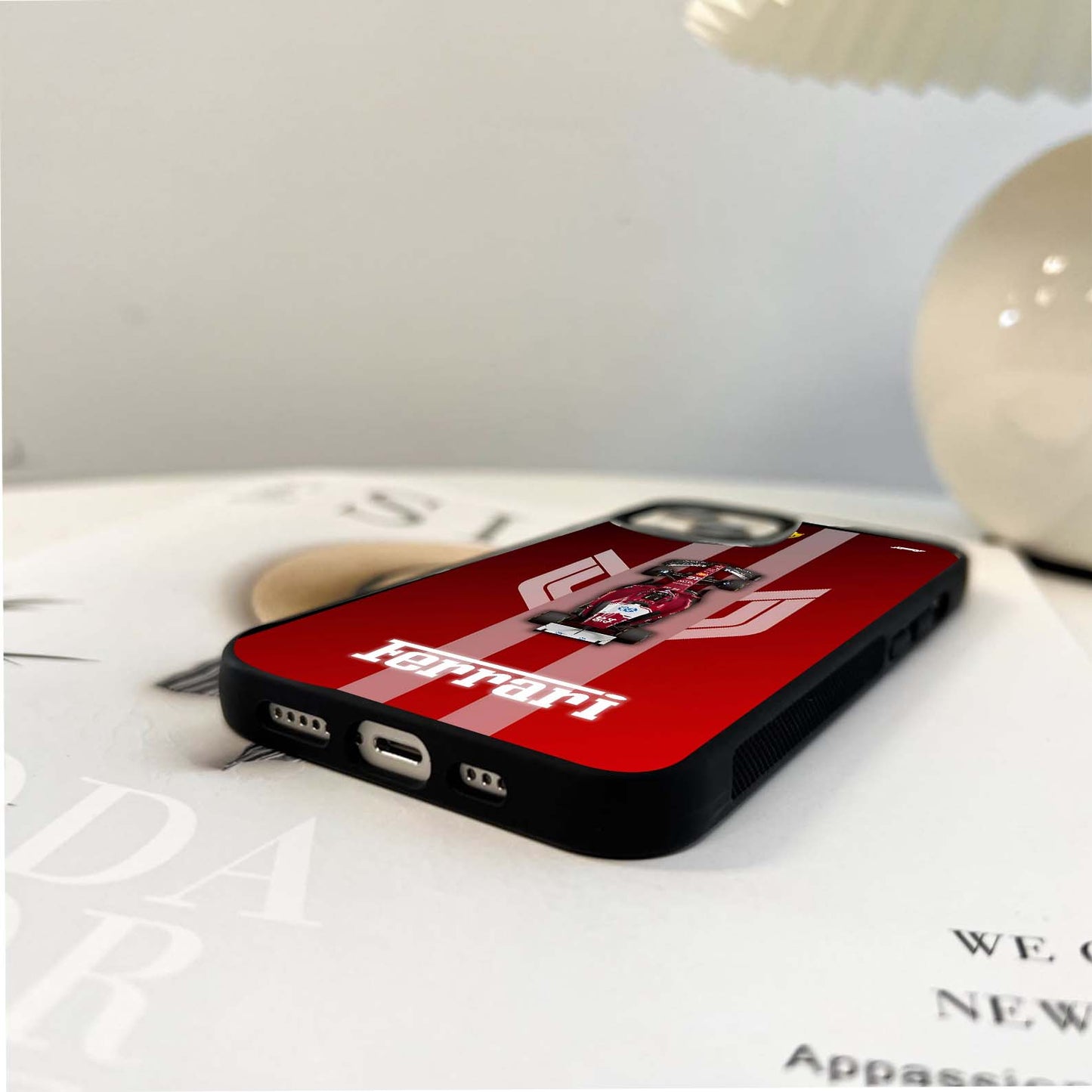 Red Ferrari F1 Vertical Glass Case
