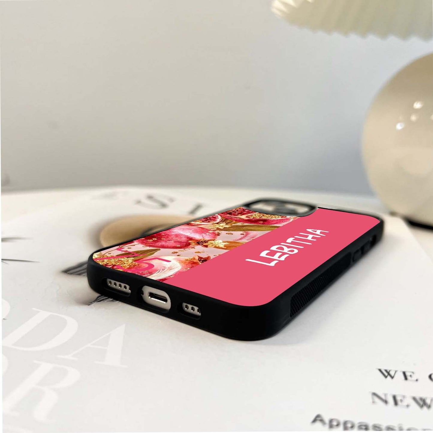 Custom Name Pomegranate Spark Glass Case