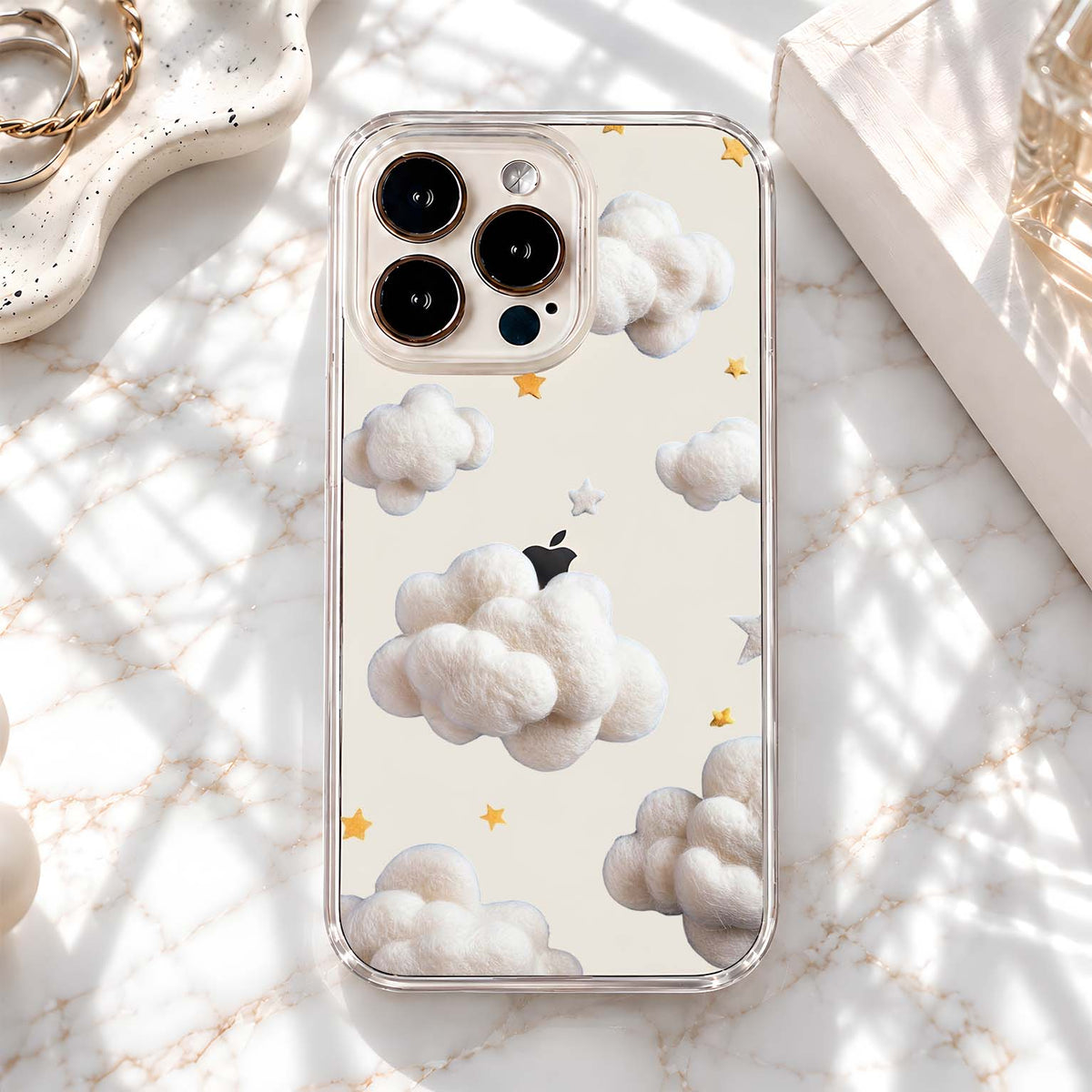 Fluffy Star Clouds Clear Silicon Cover