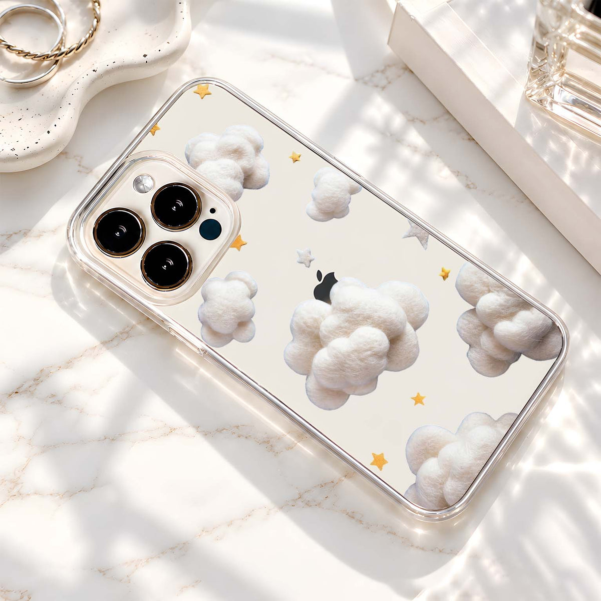 Fluffy Star Clouds Clear Silicon Cover