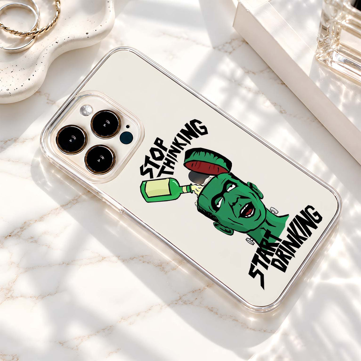 Frankenstein Drinking Mood Clear Silicon Cover