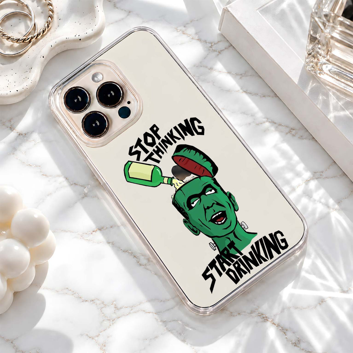 Frankenstein Drinking Mood Clear Silicon Cover