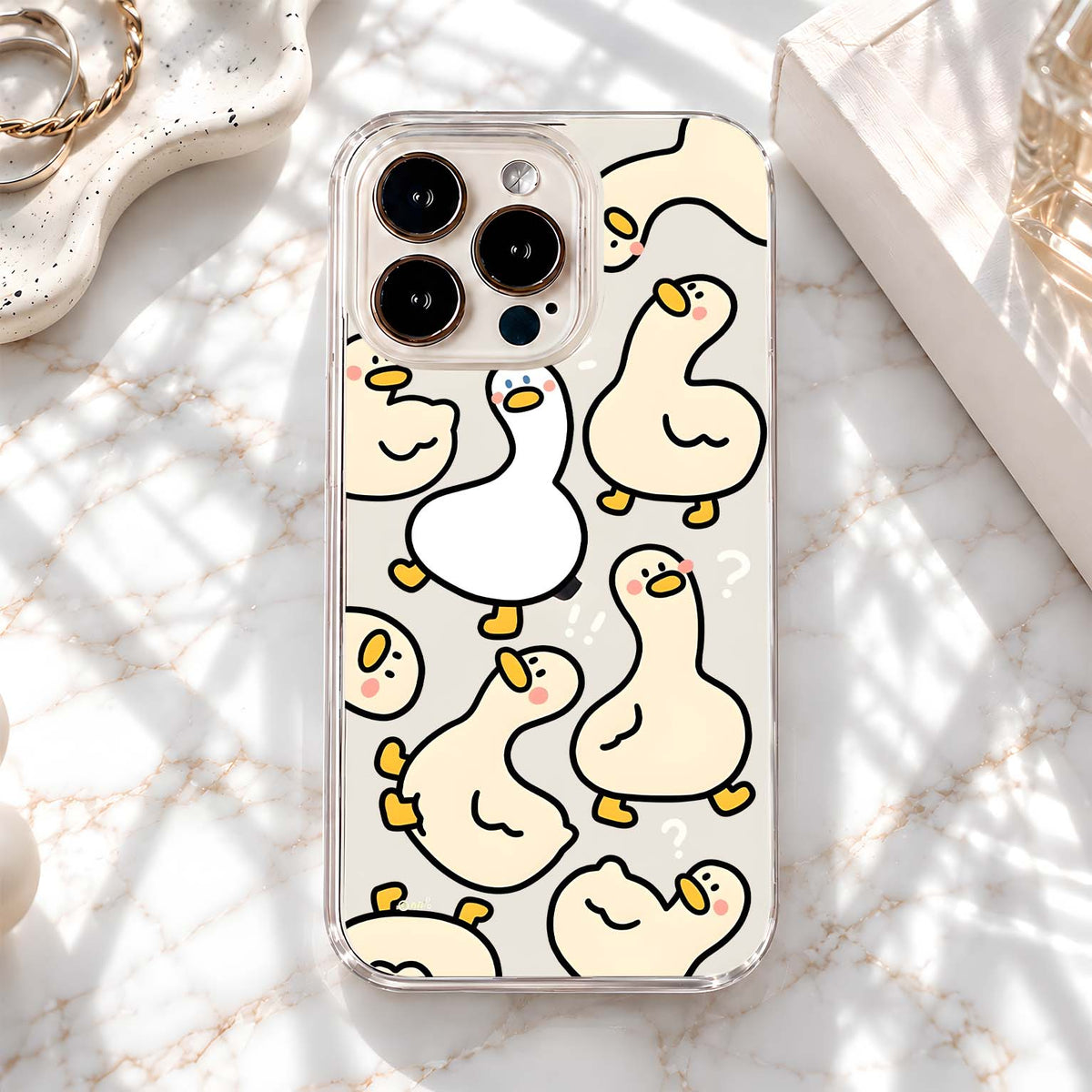 Funny Duck Pattern Clear Silicon Cover