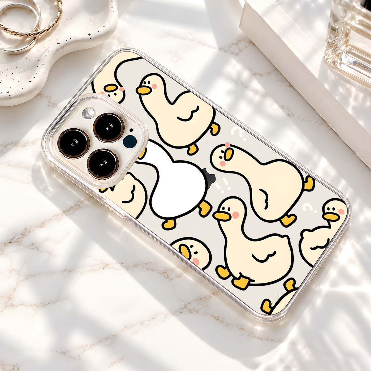 Funny Duck Pattern Clear Silicon Cover