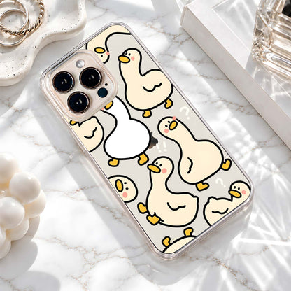 Funny Duck Pattern Clear Silicon Cover