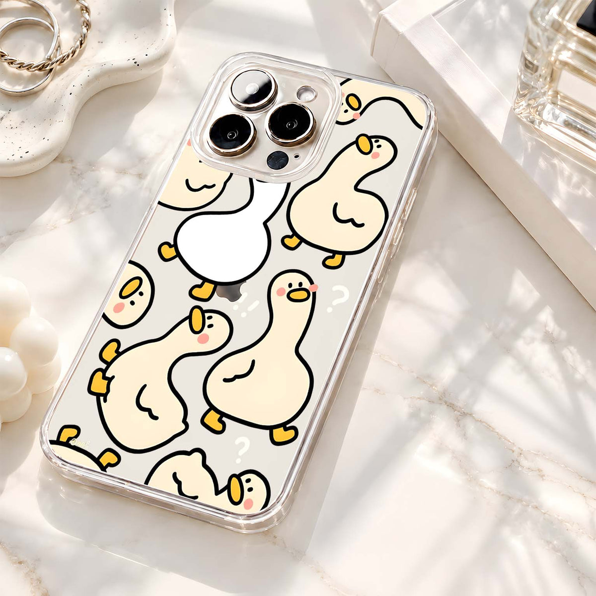 Funny Duck Pattern Clear Silicon Cover