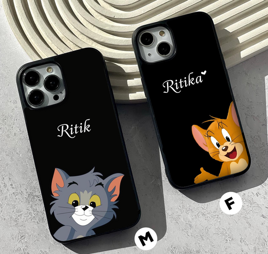 Forever Chasing Couple With Custom Name Glass Case