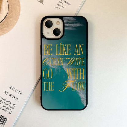 Go With Flow Quote Glass Case