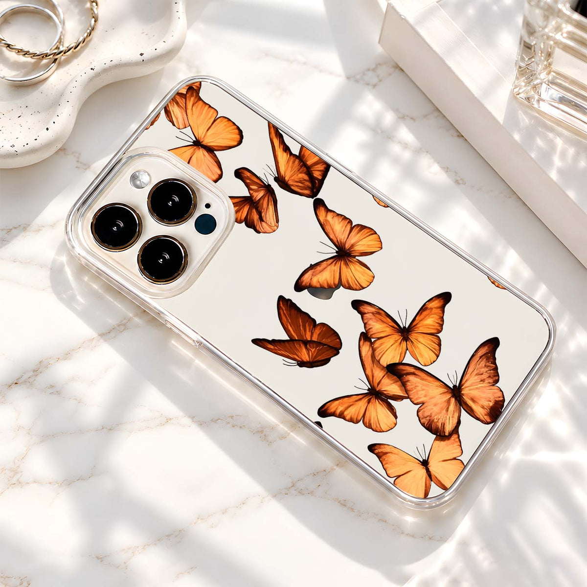 Golden Butterfly Dreams Clear Silicon Cover