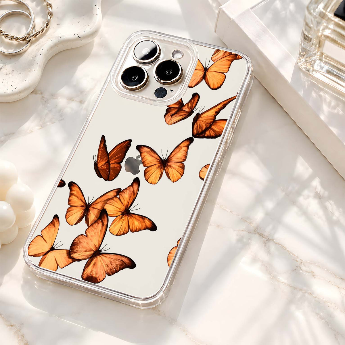 Golden Butterfly Dreams Clear Silicon Cover