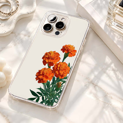 Golden Marigold Blooms Clear Silicon Cover