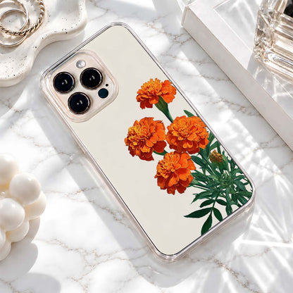Golden Marigold Blooms Clear Silicon Cover