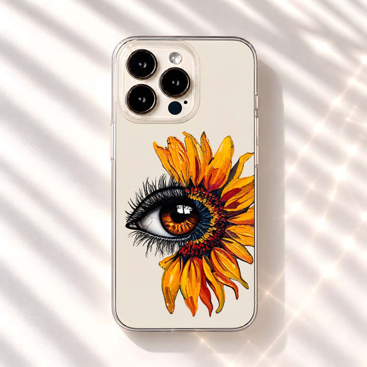 Golden Sunflower Gaze Clear Silicon Cover