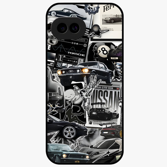 Aesthetic Dark Love Glass Case showing flat back view with dark romantic artwork and glossy glass finish.