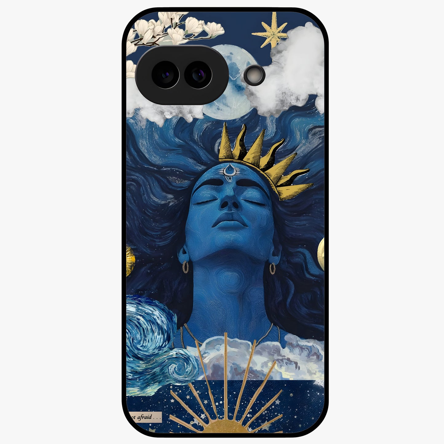 Aesthetic Lord Shiva Glass Case showing flat back view with divine Shiva artwork and glossy glass finish.