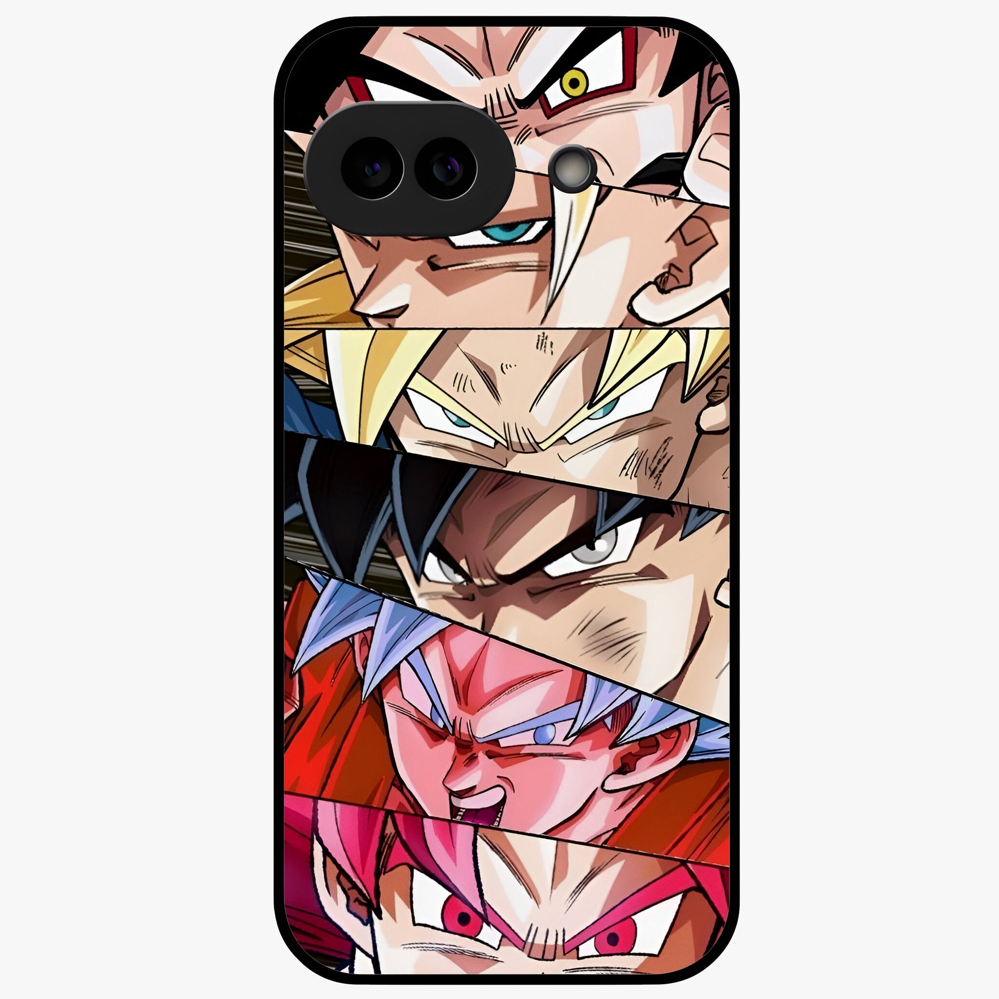 Anime Character Glass Case showing flat back view with vibrant anime artwork and glossy glass finish.