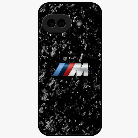 Carbon Speed Mark Glass Case showing flat back view with sporty carbon pattern artwork and glossy glass finish.