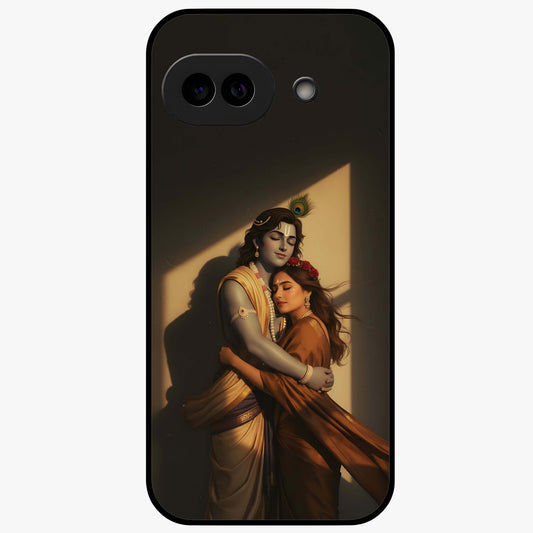Divine Eternal Love Glass Case showing flat back view with spiritual love themed artwork and glossy glass finish.