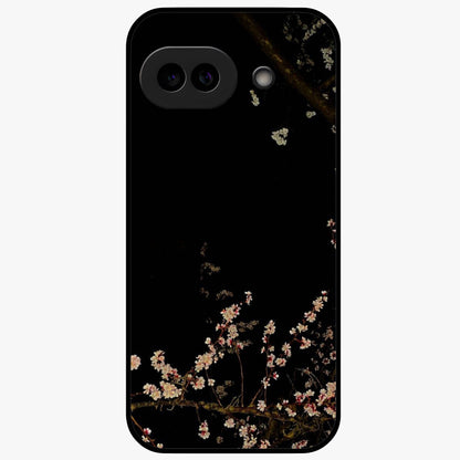 Petal Moon Light With Custom Name Glass Case showing flat back view with floral moonlight artwork and personalized name design.