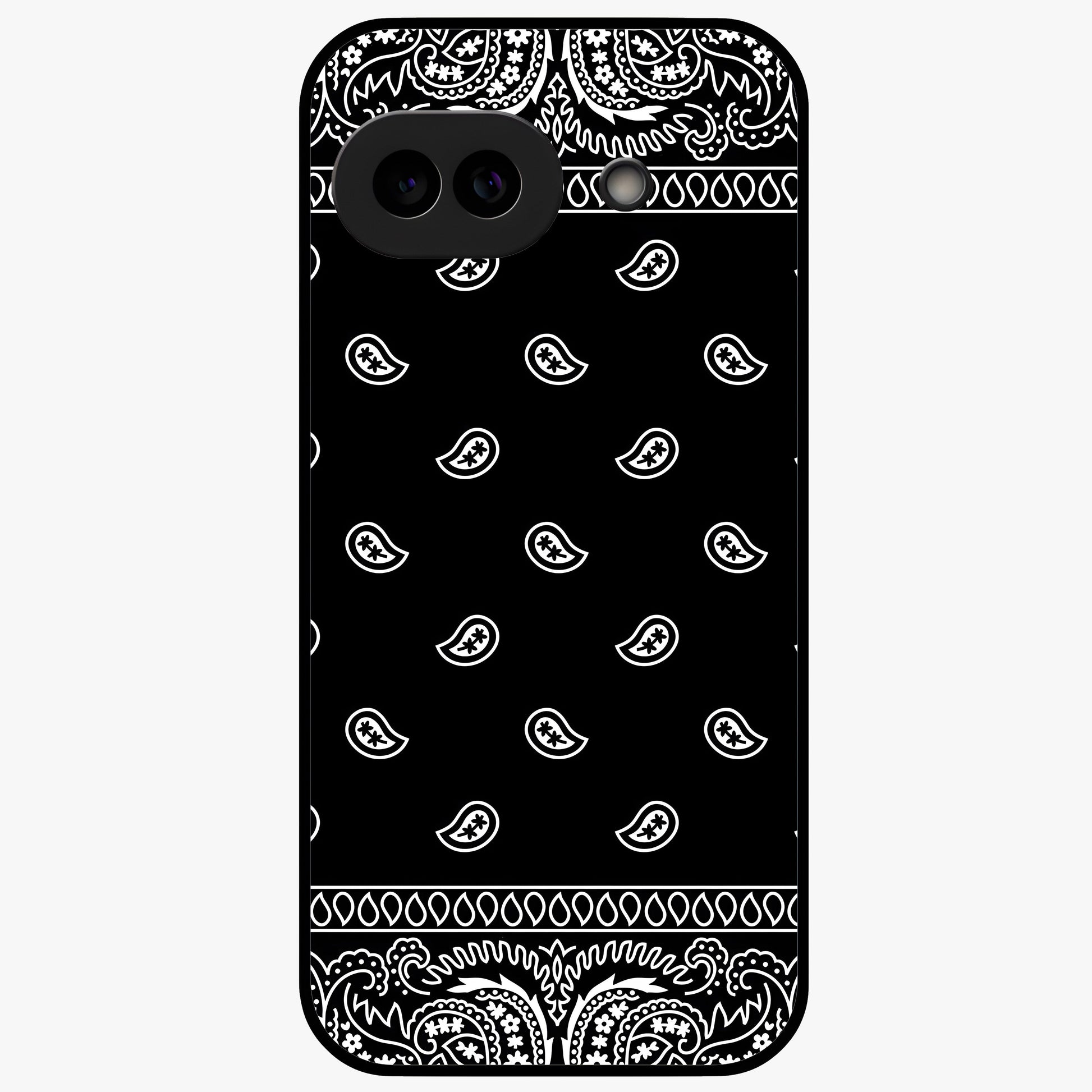 Retro Rebel Threads Glass Case showing flat back view with vintage street style artwork and glossy glass finish.