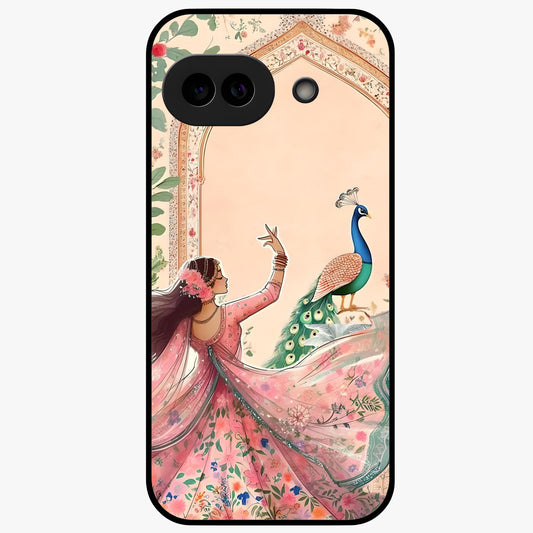 Royal Grace Muse Glass Case showing flat back view with elegant artistic artwork and glossy glass finish.