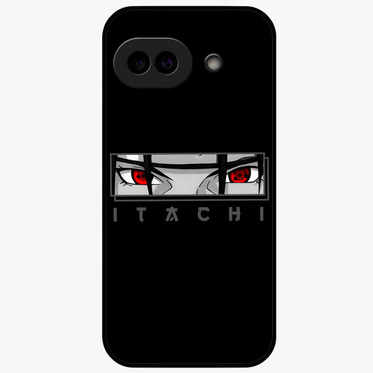 Scarlet Gaze Dominance Glass Case showing flat back view with striking red themed artwork and glossy glass finish.