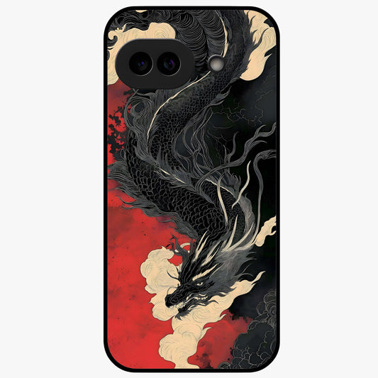 Shadow Dragon Fury Glass Case showing flat back view with fierce dragon artwork and glossy glass finish.