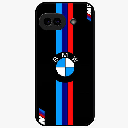 Turbo BMW Beast Glass Case showing flat back view with high performance sports car artwork and glossy glass finish.