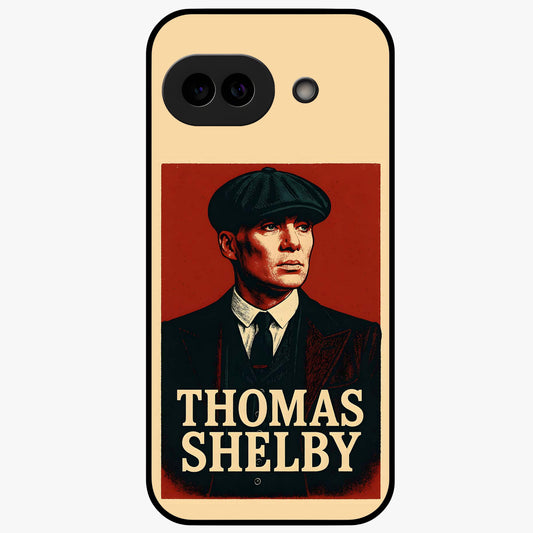 Vintage Mafia Authority Glass Case showing flat back view with bold vintage mafia inspired artwork and glossy glass finish.