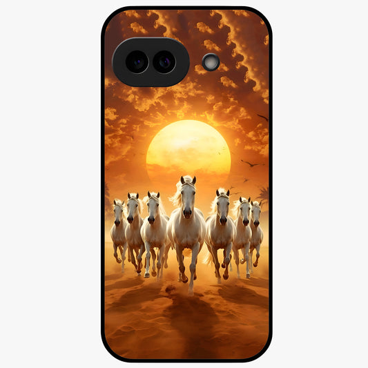 Wild Sunset Majesty Glass Case showing flat back view with majestic sunset landscape artwork and glossy glass finish.