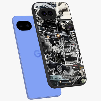 Aesthetic Dark Love Glass Case displayed in angled mockup highlighting moody aesthetic design and bold love theme.