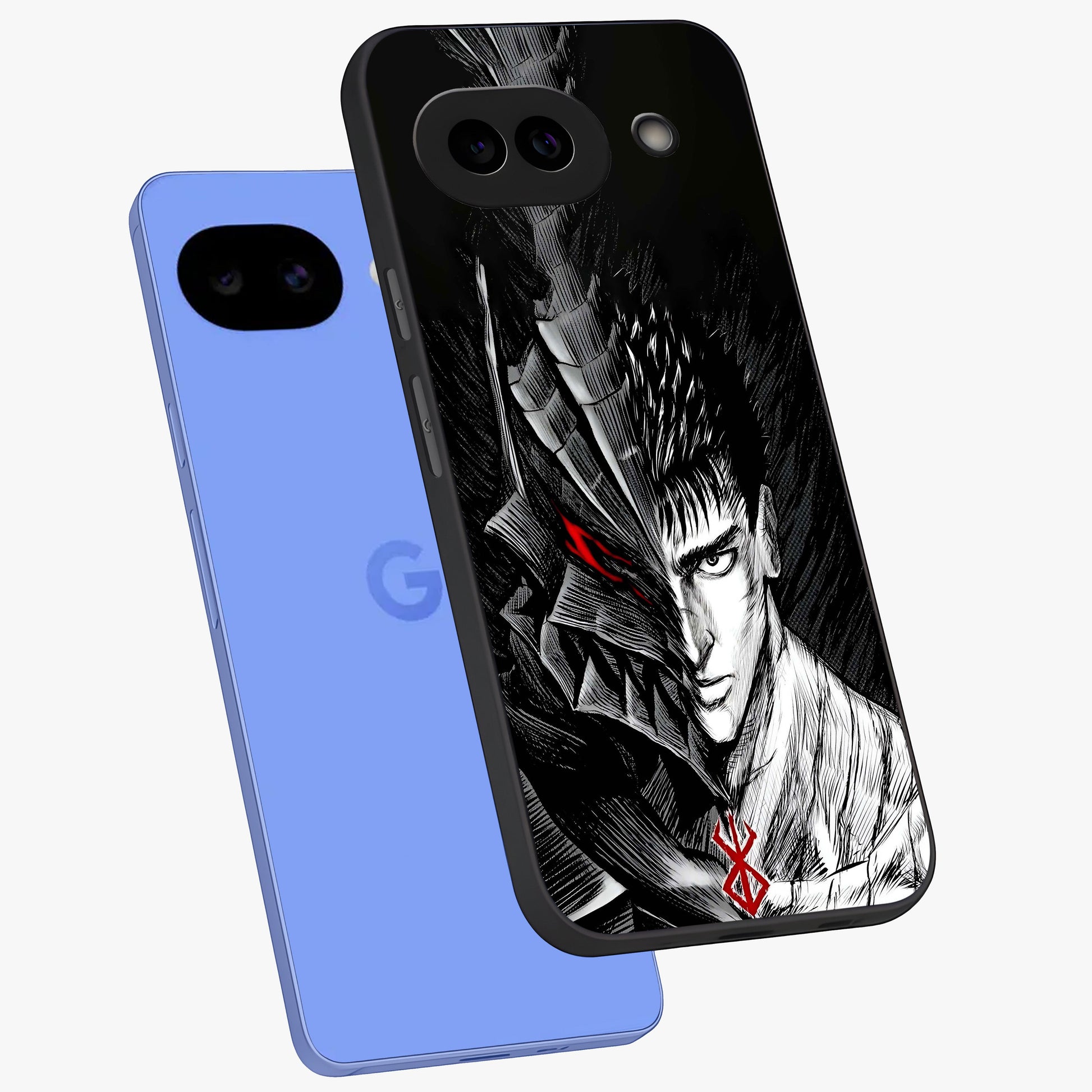 Berserker Blood Oath Glass Case displayed in angled mockup highlighting dark fantasy graphic design and powerful theme.