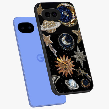 Celestial Gem Constellations Glass Case displayed in angled mockup highlighting gemstone inspired constellation design.