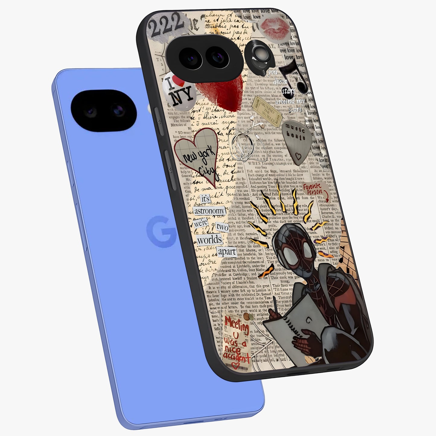 City Dream Sketch Glass Case displayed in angled mockup highlighting minimal city illustration with aesthetic sketch style.