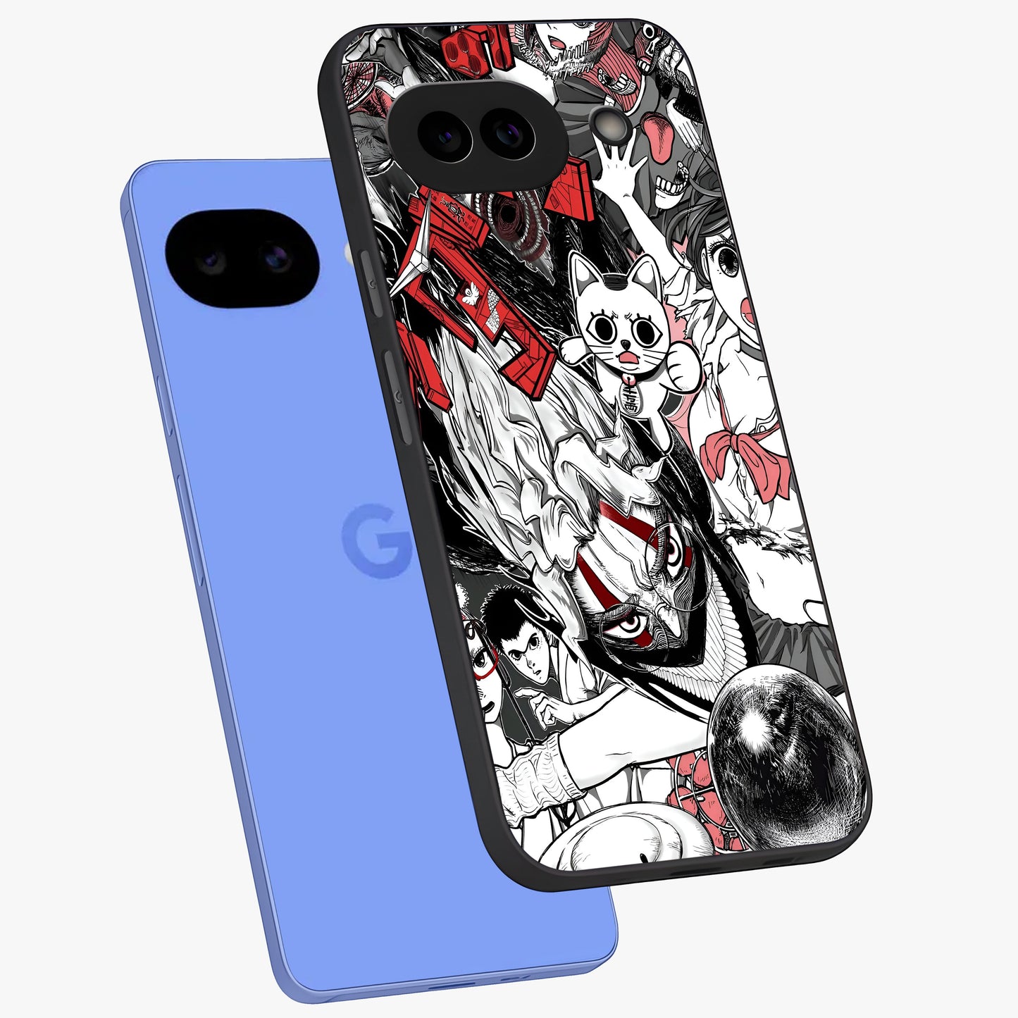 Crimson Chaos Panel Glass Case displayed in angled mockup highlighting chaotic panel style design with modern graphic theme.