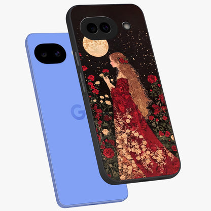 Crimson Dreams Glass Case displayed in angled mockup highlighting soft crimson aesthetic design with artistic theme.
