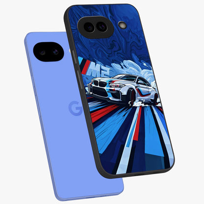 Drift Power Rush Glass Case displayed in angled mockup highlighting powerful drift car design with sporty aesthetic style.