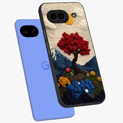 Eternal Nature Tapestry Glass Case displayed in angled mockup highlighting detailed botanical pattern with artistic aesthetic.