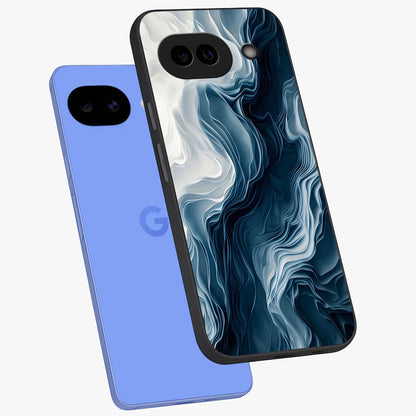 Ethereal Paper Marble Glass Case displayed in angled mockup highlighting elegant marble pattern with modern aesthetic style.