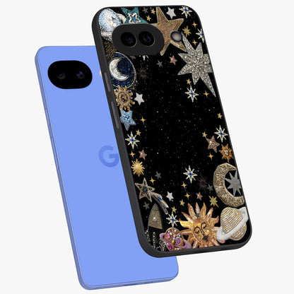 Galactic Jewel Stars Glass Case displayed in angled mockup highlighting shining celestial star design with cosmic aesthetic style.