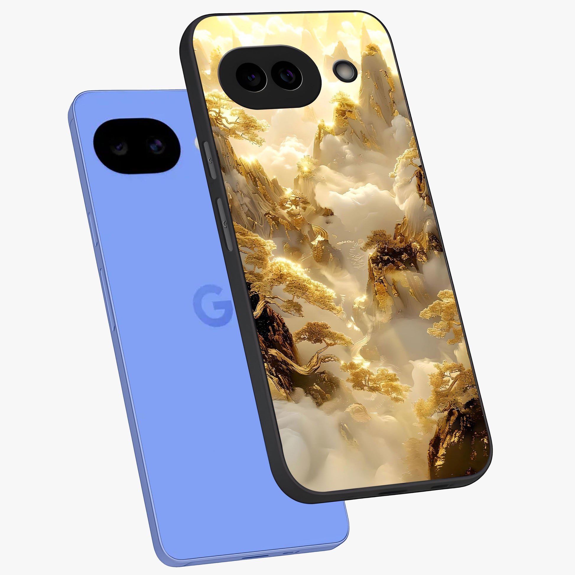Gates Of Illumination Glass Case displayed in angled mockup highlighting radiant portal inspired design with fantasy aesthetic.