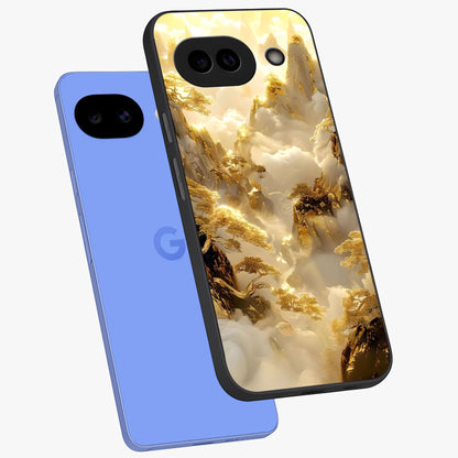 Gates Of Illumination Glass Case displayed in angled mockup highlighting radiant portal inspired design with fantasy aesthetic.